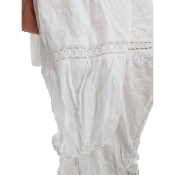 Sundance Women White Embroidered Cotton Blouse Size Medium - Picture 4 of 15